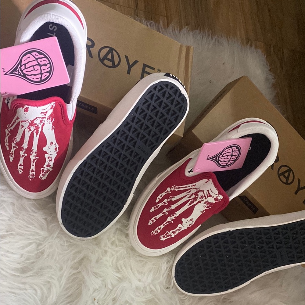 Red Skeleton Print women 8.5 men 7 we also have size 9 for women and 7.5 for men